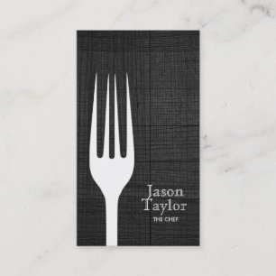 Chef Catering Restaurant Food Fork Logo Wood Visitekaartje