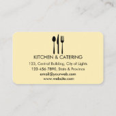 Chef Catering Restaurant Keukengereedschap Persoon Visitekaartje (Achterkant)