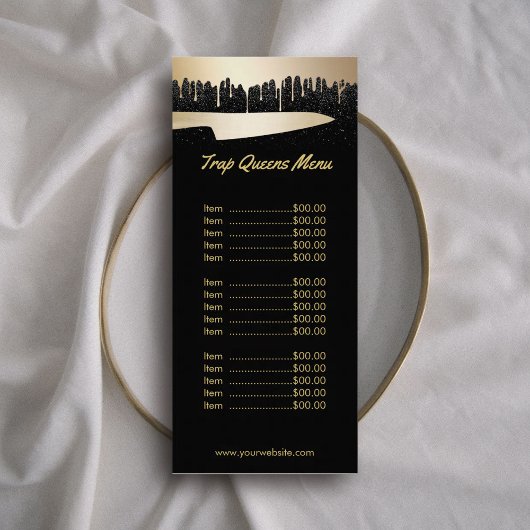 Chef Catering Restaurant Modern Black & Gold Menu