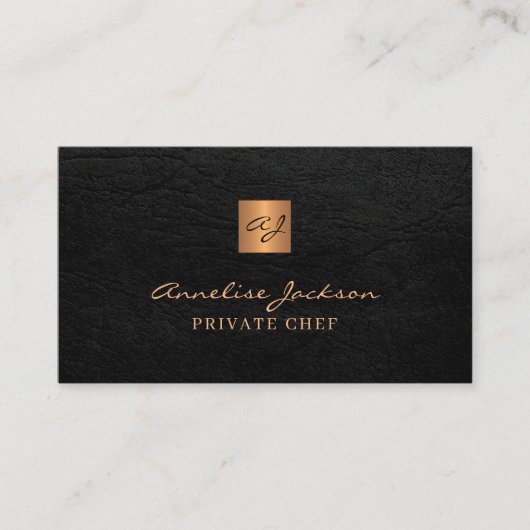 Chef catering restaurant professioneel goud zwart visitekaartje (Voorkant)
