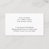 Chef | Catering | Rollendeeg Visitekaartje (Achterkant)