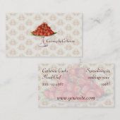Chef Catering Strawberries  Roze Business Visitekaartje (Voorkant / Achterkant)
