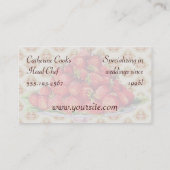 Chef Catering Strawberries  Roze Business Visitekaartje (Achterkant)