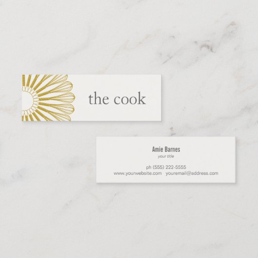 Chef Catering Whisk Modern Catering Mini Visitekaartje (Voorkant / Achterkant)