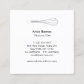 Chef Catering White Whisk Black Vierkante Visitekaartje (Achterkant)