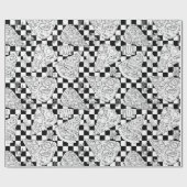 Chef Checkerboard Zwart Wit Pizza Patroon Cadeaupapier (Vlak)