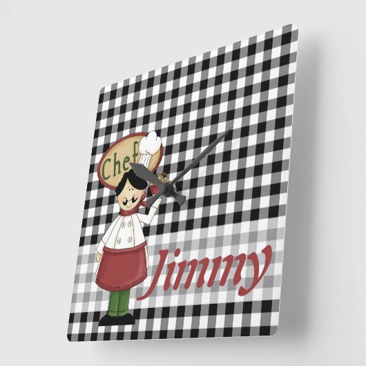 Chef Checklock Vierkante Klok (Hoek)