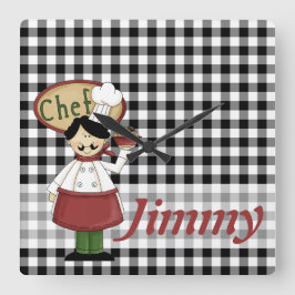 Chef Checklock Vierkante Klok