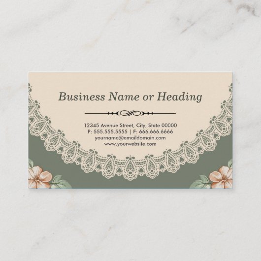 Chef -  Chic Floral Visitekaartje (Achterkant)