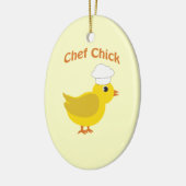 Chef Chick Keramisch Ornament (Links)