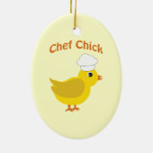 Chef Chick Keramisch Ornament (Achterkant)