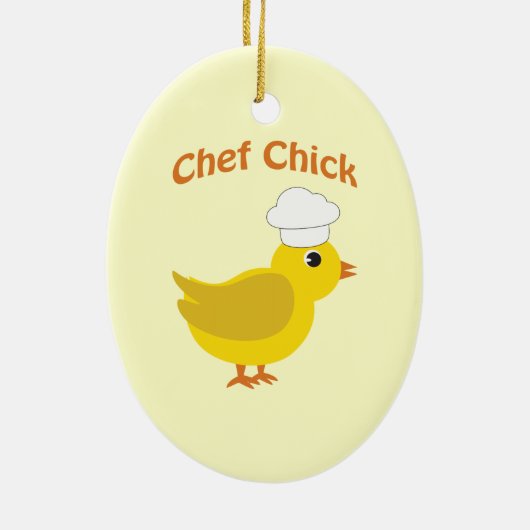 Chef Chick Keramisch Ornament (Achterkant)