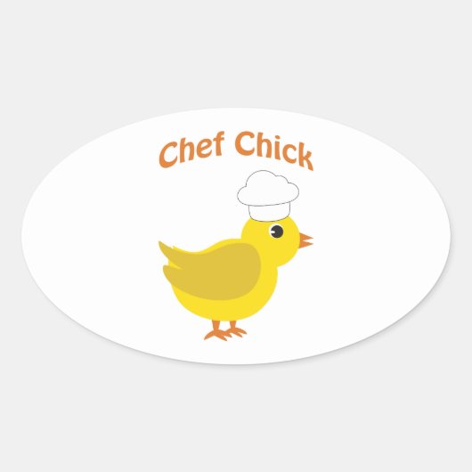 Chef Chick Ovale Sticker (Voorkant)