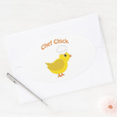 Chef Chick Ovale Sticker (Envelop)