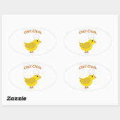 Chef Chick Ovale Sticker (Vel)
