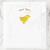 Chef Chick Ovale Sticker (Tas)