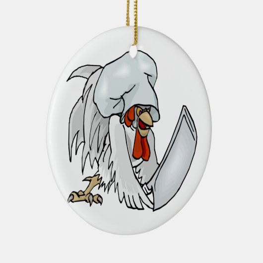 Chef Chicken Keramisch Ornament (Rechts)