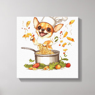Chef Chihuahua � Culinair Hond Meester Canvas Afdruk