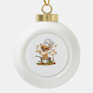 Chef Chihuahua � Culinair Hond Meester Keramische Bal Ornament
