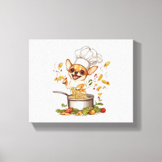 Chef Chihuahua – Culinaire hondenmeester Canvas Afdruk (Voorkant)
