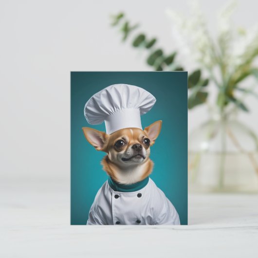 Chef Chihuahua Feestdagenkaart (Staand voorkant)