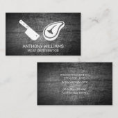 Chef Cleaver Steak icoon | Gekrabd metaal Visitekaartje (Voorkant / Achterkant)