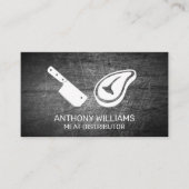 Chef Cleaver Steak icoon | Gekrabd metaal Visitekaartje (Voorkant)