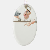 Chef cloche en menu keramisch ornament (Rechts)