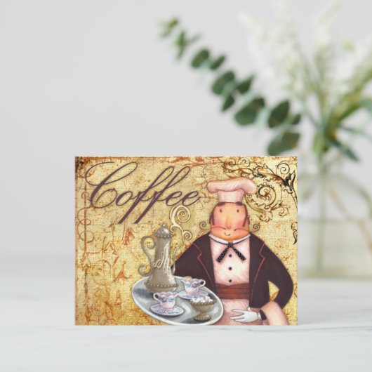 Chef Coffee Briefkaart (Staand voorkant)