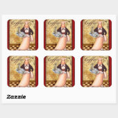 Chef Coffee Vierkante Sticker (Vel)