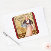 Chef Coffee Vierkante Sticker (Envelop)