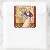 Chef Coffee Vierkante Sticker (Tas)
