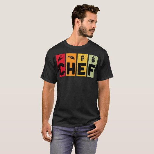 Chef colorful funny pampered chef t-shirt (Voorkant volledig)