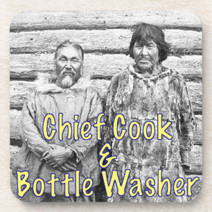 Chef Cook and Bottle Washer set of Cork Onderzette Bier Onderzetter