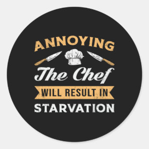 Chef Cook Cooking Cuisine Food Job Restaurant Gift Ronde Sticker