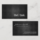 Chef / Cook Cool Black Metal Simpliciet Visitekaartje (Voorkant / Achterkant)