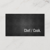 Chef / Cook Cool Black Metal Simpliciet Visitekaartje (Voorkant)