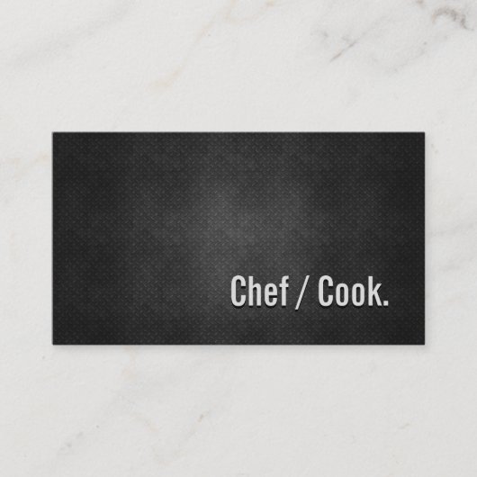 Chef / Cook Cool Black Metal Simpliciet Visitekaartje (Voorkant)