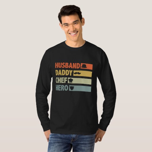  Chef Cook Dad Husband Dad Hero Fathers T-shirt (Voorkant volledig)