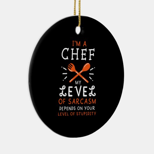 Chef Cook Funny Gift Keramisch Ornament (Rechts)
