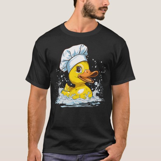 Chef Cook Rubber Duck Food Animal Splash T-shirt (Voorkant)