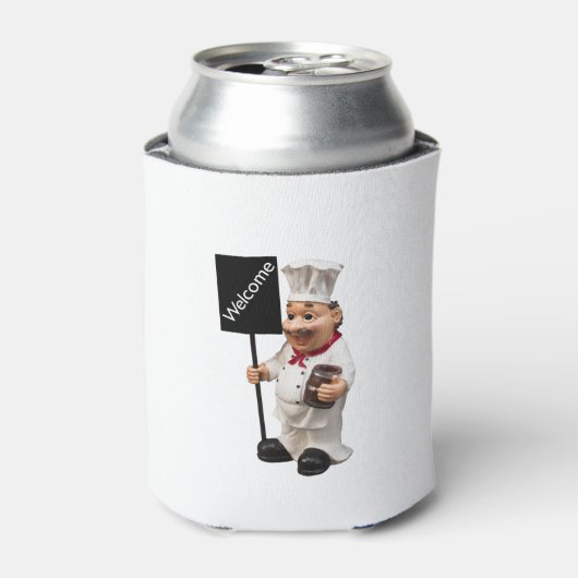 Chef cook - WELCOME-menukaart Blikjeskoeler (Blikje Voorkant)