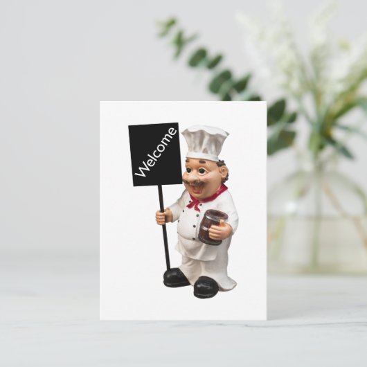 Chef cook - WELCOME-menukaart Briefkaart (Staand voorkant)