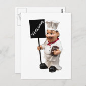 Chef cook - WELCOME-menukaart Briefkaart (Voorkant / Achterkant)