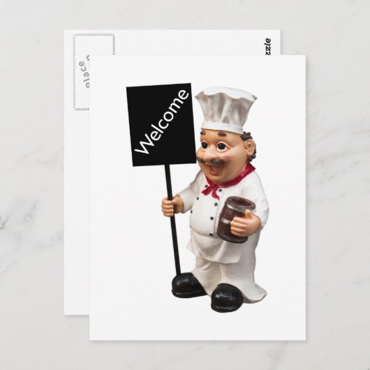 Chef cook - WELCOME-menukaart Briefkaart (Voorkant / Achterkant)