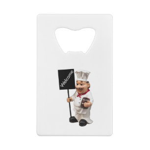 Chef cook - WELCOME-menukaart Creditkaart Flessenopener