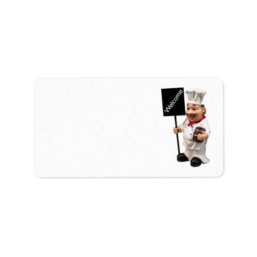 Chef cook - WELCOME-menukaart Etiket (Voorkant)