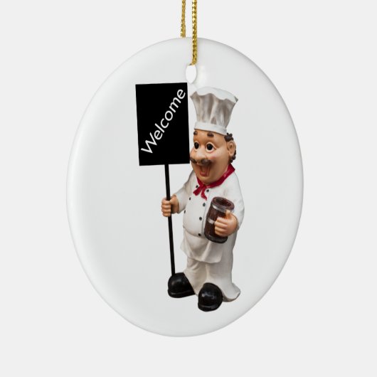 Chef cook - WELCOME-menukaart Keramisch Ornament (Rechts)