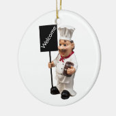 Chef cook - WELCOME-menukaart Keramisch Ornament (Links)