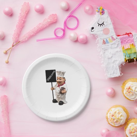 Chef cook - WELCOME-menukaart Papieren Bordje (Feest)